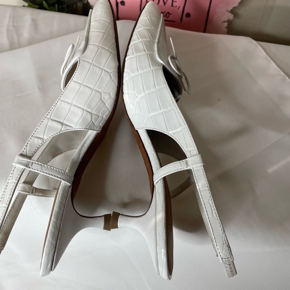 Polo RL White Croc Leather Slingback - Picture 3 of 11
